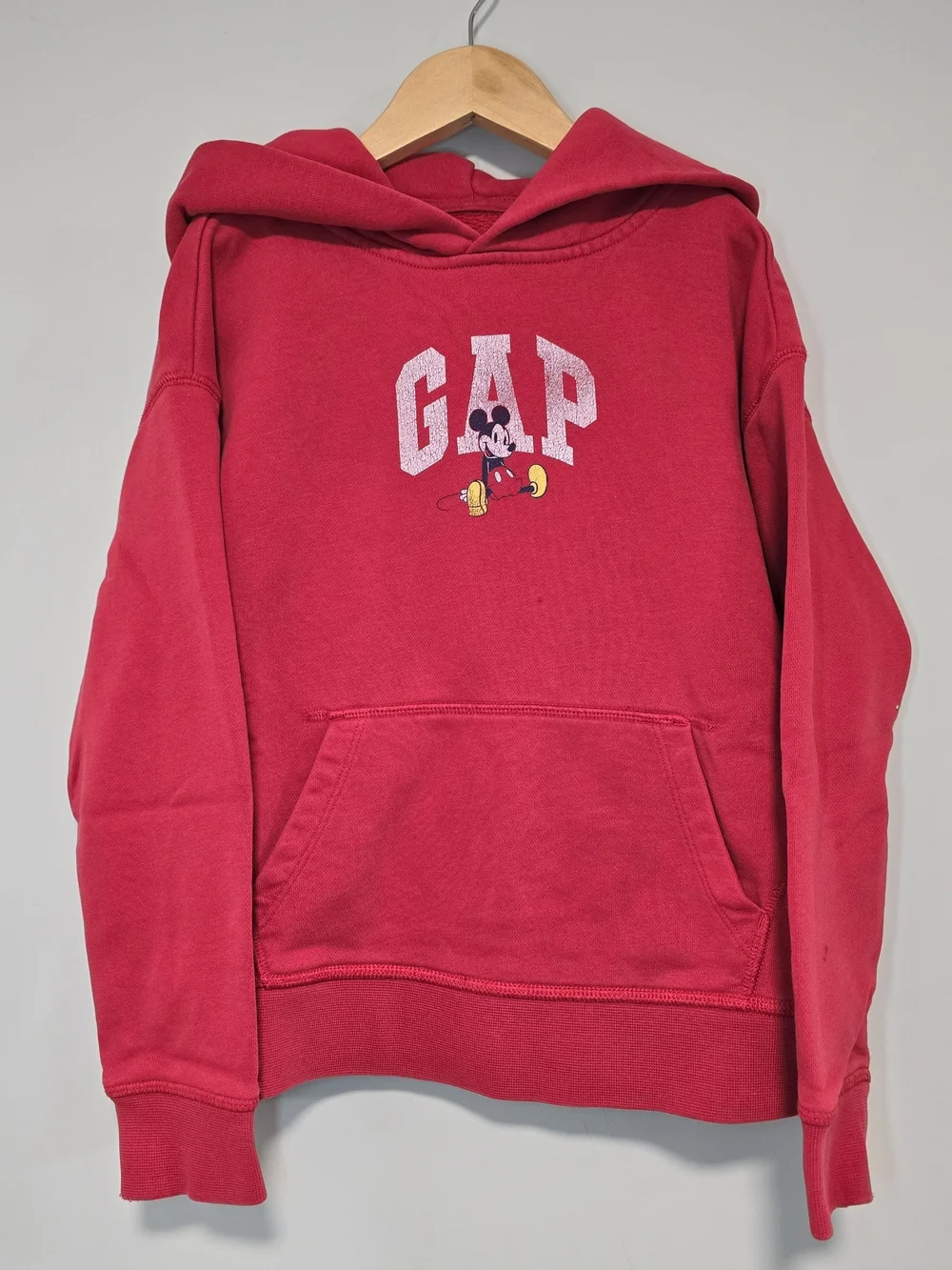 GAP Kids Red Mickey Hoodie - Pullover. Disney Red Heavy Cotton. Minor Flaws.